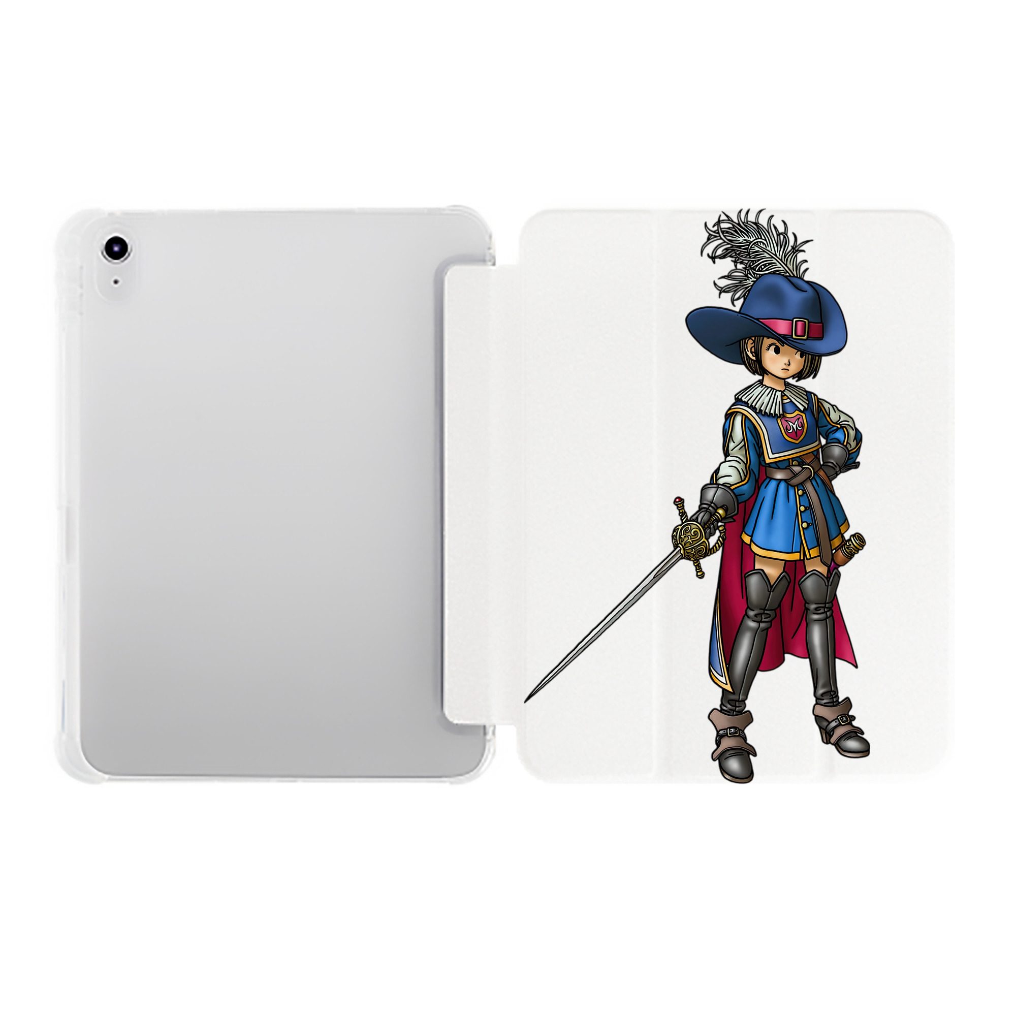 （画像用） ドラゴンクエスト Doragon Kuesuto Dragon Quest IPad ケース ペン収納付き 三つ折りスタンド PUレザー×シリコン 対応機種9.5/10.5/10.9インチ